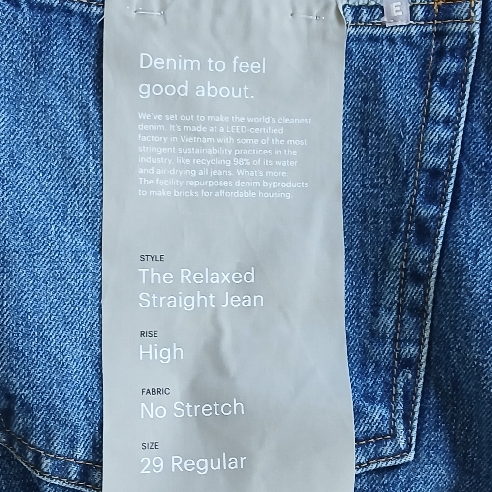 Everlane Blue Straight Leg Jeans Classic Style - (EUC) - Picture 8 of 10